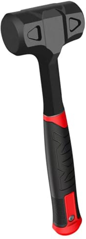 YIYITOOLS 1LB (16oz) Dead Blow Hammer, Heavy Duty One-Piece Forged Carbon Steel Construction, Steel Ball-Filled Head, Anti-Vibration Rubber Grip, Spark and Rebound Resistant, Ideal for DIY, Automotive