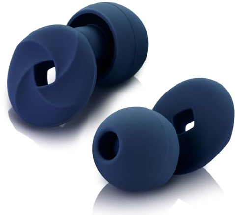 Ohrstöpsel zum Schlafen - Weicher, wiederverwendbarer Silikon Gehörschutz, SNR 33 dB Geräuschreduzierung. Mit Tragebox und Aufsätzen in Größen XS/S/M/L. (midnight blue, Einheitsgröße)