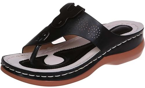 Générique Sandales Orthopediques Femmes été Hallux Valgus Compensées Confortables pour Dames Pantoufles Décontractées À Bout Ouvert D'Été Mules Claquette Semelle Souple Chaussure,A,40EU