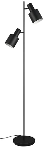 Trio Leuchten Lámpara de pie AGUDO 419400232, Negro metal mate/Beige/Café, excl. 3x E27