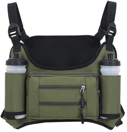 Bolsa para pechera Hip Hop – Bolsa portaobjetos multibolsillos bolsa para chaleco | Bolsas de hombro ajustables, bolsa de viaje para pechera de viaje deportiva de gran capacidad para excursiones en