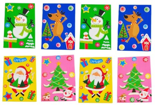 Lurrose 8 Stück Weihnachtskarte Handgefertigte Weihnachtsgrußkarten Grußkarten Bastelsets Weihnachtswunschkarten DIY Weihnachtskarten DIY Kartenmaterial DIY Kartenherstellung