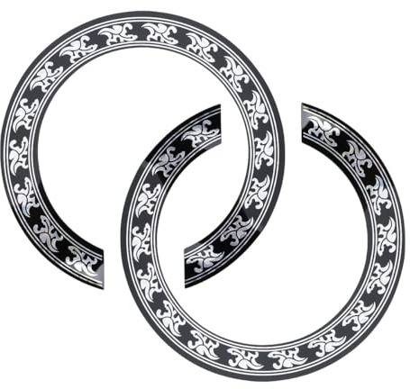 Laroal 2 STÜCKE Gitarren-Schallloch-Aufkleber Akustikgitarre-Inlay-Aufkleber Klassische Rosette Dekoration Aufkleber Musikinstrument Zubehör 92mm