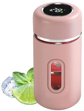 MLqkpwy Petite bouteille d'eau en verre de 280 ml | Tasse à thé portable anti-chute avec affichage de la température en temps réel pour restaurant, camping, pique-nique, maison, salle de sport, usage