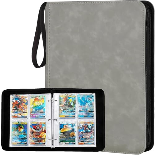 Samlarkortalbum 400 kort, 50 sidor, 4-sidigt scrapbook, dragkedja, omslag för samlarkort, MTG-kortbok för spelkort, sportkort, Yugioh etc.