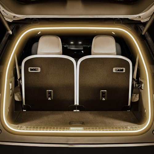 vsshe Auto Kofferraum Lichtstreifen, Car Trunk Light Strip, Kofferraumbeleuchtung Led, Automatischer Sensor Tail Box Led Strip Lights für Auto Kofferraum Innenbeleuchtung Dekoration (Warmes, 4M)