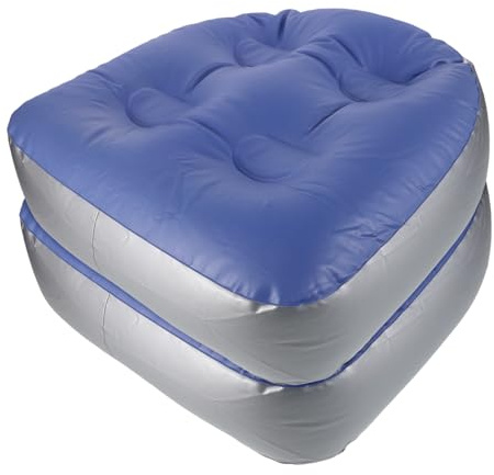 FOYTOKI 2 Stück-Pack Aufblasbare Sitzkissen für Pool mit Saugnäpfen Badewannen Sitzerhöher aus PVC Verstellbarer Luftdruck und rutschfeste Fixierung für Spa und Badewanne