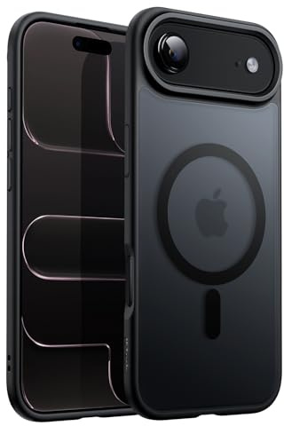 JETech Cover Magnetica per iPhone Air Compatibile con MagSafe, Custodia per Telefono Retro Opaco Traslucido Sottile Minimalista Antiurto (Nero)