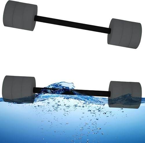 BOOSTEADY Manubri per Esercizi Acquatici con 4 Manubri per Pesi in Schiuma Eva ad Alta Densità, per Allenamento Fitness Nuoto Aerobica in Acqua, Grigio Lungo
