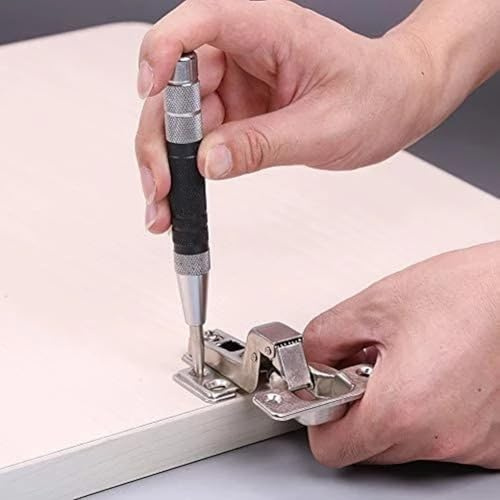 128mm Automatic Center Punch Tool for Wood, Metal, and Glass Spring Loaded Marker with Ergonomic Non Slip Handle