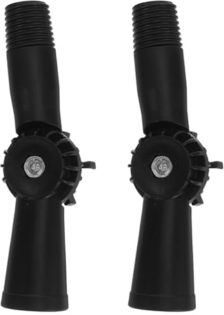 Moppstieladapter 2 Stück Kunststoff 1, 8cm mit Gewinde, Schwarz | Dachrinnenreiniger, Halter für Verlängerungsstange für Pinsel, Winkelhalterung für Verlängerungsstange