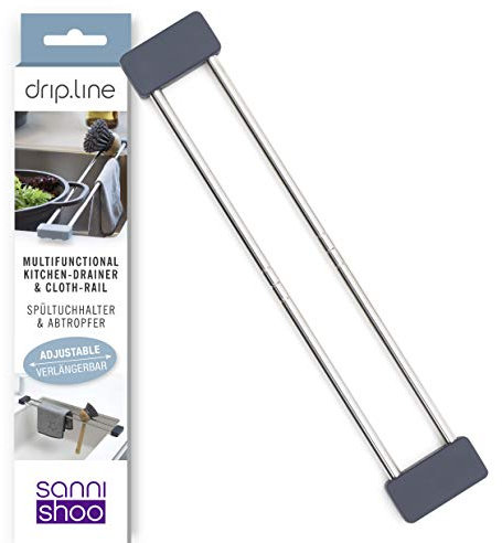 Sanni Shoo drip.line - multifunktionaler Spülen-Abtropfer, Spültuchhalter, Ordnungshelfer, Spülbecken- Organizer, Abtropfgestell, Utensilien-Halter, Caddy - das Original aus dem TV (Anthrazit, Pure)