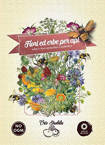 Fiori ed erbe per api,semi nettariferi/polliniferi,gr 2,5,semi rari,semi strani, orto strabilia