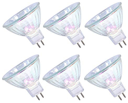 GMY MR16 Halogen Light Bulbs 35W 12V, GU5.3 Spotlight Bulb Dimmable, 4000 Hours Extra Long Lifetime, 2 Pin Base 36°Beam Angle, 3000K Warm White Dichroic 6 Pack