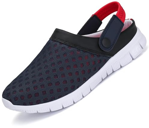 SAGUARO Sommar, unisex tofflor, tofflor med nät som andas, trädgårdssko. Storlek 36-48, - röd - 45 EU