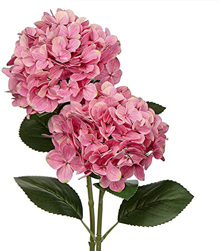 Briful Künstliche Hortensie Blumen Real-Touch Kunstblumen Wie Echt Hydrangea Kunstzweige Blumengesteck für Bürotischen, Hotels, Rezeptionen, Wartezimmer, Esstische, Cafes Dekoration, 2 Stück