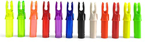 SHARROW 100pcs Plastica Cocche della Freccia Tiro con L'Arco Freccia Arrow Nock Cocca in Plastica Freccia Pin Nock per ID 6.2mm dell'albero della Freccia (Viola Trasparente)
