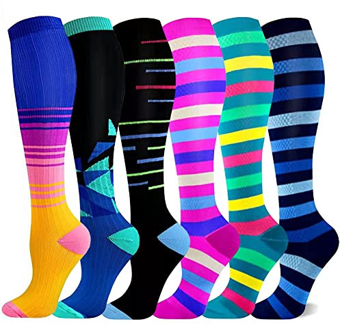 SHYL~JIER Kompressionsstrümpfe Damen und Herren, Kompressionssocken Stützstrümpfe (15-20 mmHg), laufstrümpfe kompression für Sport, Flug, Laufen, Wandern, Reisen, Radsport