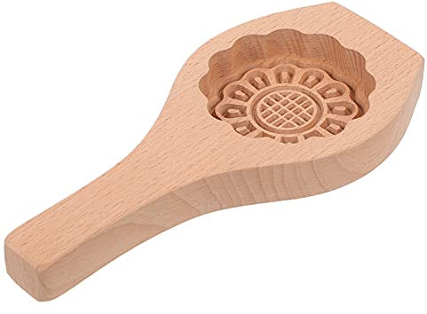 HEMOTON en Bois Lune Gâteau Moules Fleur Forme Cookie Timbres Mi Automne Festival en Bois Pâtisserie Moule Moule De Cuisson Cuisine Cuisson Outil