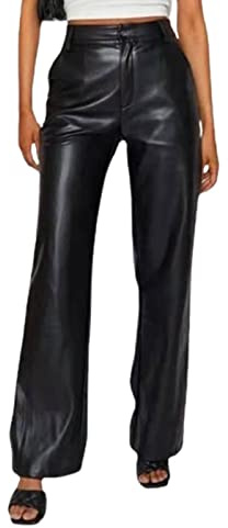 TBSCWYF Leggings Pantaloni da Donna in Pelle Pantaloni Collant a Vita Alta Aspetto in Similpelle PU Soft Stretch Skinny Pantaloni in Pelle Donna Eleganti