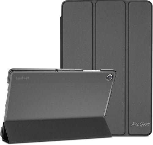 ProCase Hülle für Samsung Galaxy Tab A9+ / A9 Plus 11 Zoll 2023 (SM-X210), Dreifache Schutzhülle Case für 11 Galaxy Tab A9+/A9 Plus, Dünn Leicht Smart Cover mit Translucent Frosted Rückhülle -Schwarz