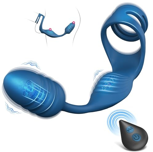 Analplug Sex Spielzeug Analvibratoren Prostata Stimulation für Männer mit Penisring 10 Vibrationsmodi Anal Dildo Vibrator mit Fernbedienung, Prostatamassagegerät Analspielzeug Butt