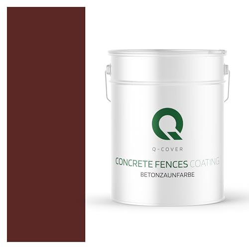Q-COVER Vernice per Recinzioni in Cemento | 10L | Rosso ciliegia 3009 | Silicone | Esterni | Colore per cemento | Idrofoba | Dispersione acrilica | Recinzioni e elementi in calcestruzzo