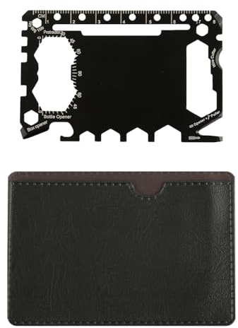 Rumyve Tarjeta multiherramienta 46 en 1, dispositivo portátil de acero inoxidable, accesorio multiherramienta para acampar al aire libre, bueno para regalos