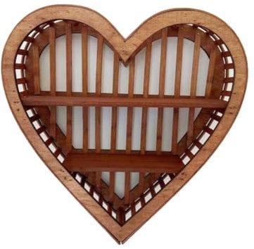 CAZSTYK Scaffale da parete in legno da tavolo in legno da appendere alla parete, mensola da parete, mensola da tavolo rotonda a forma di cuore