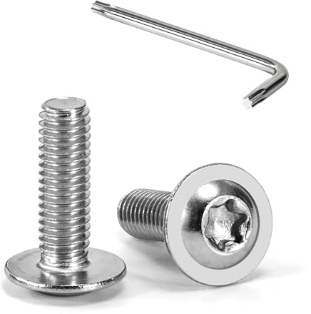Tunejoy 20 Pièces Vis à Tête Bombée Torx avec Bride M5 x 16 mm Vis à Six Pans Creux en Acier Inoxydable A2 V2A Boulons à Tête Hexagonale avec Clé T25 Filetage Complet