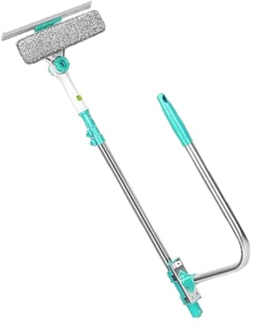 Limpiacristales para ducha - Limpiacristales extensible - Herramienta retráctil para limpiar ventanas de microfibra, herramienta multiusos para la limpieza de ventanas con mango en de U para el