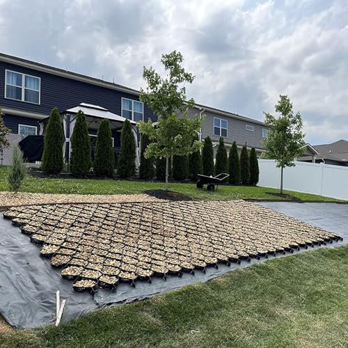 WLCGYD Kiesgitter Kiesgitter Waben, Fundamentpflaster Für Befüllen Von Kieselsteinen, Kleinen Steinen, Granit, Durchlässiges Bodengitter Für Rasen(3x3ft/1x1m)