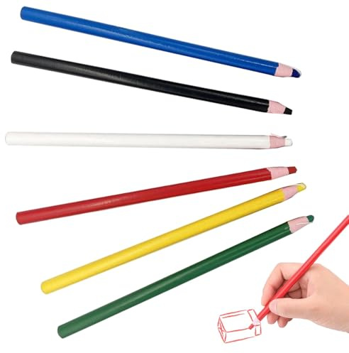NEKAPLO 6 PCS Tailors Chalk Pencils – Water Soluble Fabric Chalk Set for Sewing, Marking, and Crafting – Easy to Use & Remove