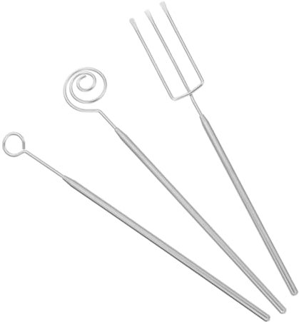 Ciieeo 3 pezzi Forchette Acciaio Inossidabile per Fonduta e Cioccolato Utensili per Decorare Dolci e Preparare Praline Kit Completo per Cucina Custodia per Riporre