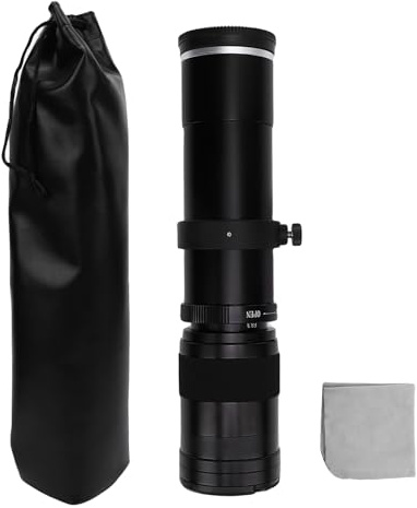 Denash 420 Till 800 Mm Telezoomobjektiv med F8.3 -bländare för E Mount Mirrorless Camera, Manual Focus Camera Zoom Lens, Aluminium Alloy and Optical Glass Material (BLACK)