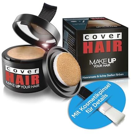 COVER HAIR Appliceringspulder i mellanblond (4 g) – hårpuder för snabb och osynlig laminering av håret, hårtätning och täckning grått hår – vind- och vattentät