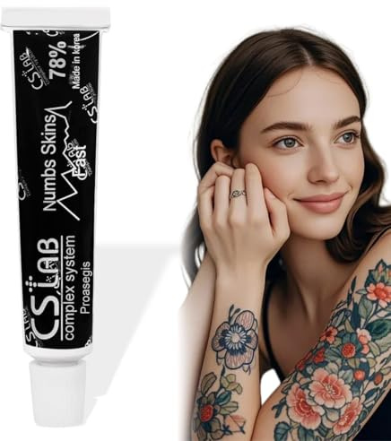 DULZEN 10g Crème Anesthésiante Tatouage Crème engourdissante de tatouage Cream Tatouage Hydratant Rehaussant Couleur Tattoo Creme pour Anciens et Nouveaux