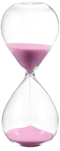 PATIKIL Reloj De Arena De 15 Minutos Temporizador De Arena Reloj De Vidrio para Decoración De Hogar Oficina O Restaurante Color Rosa