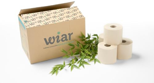 WIAR | Carta igienica in bambù naturale al 100% - Confezione da 48 pezzi | Carta igienica ecologica, morbida e resistente | Carta igienica sostenibile e biodegradabile senza plastica | FSC