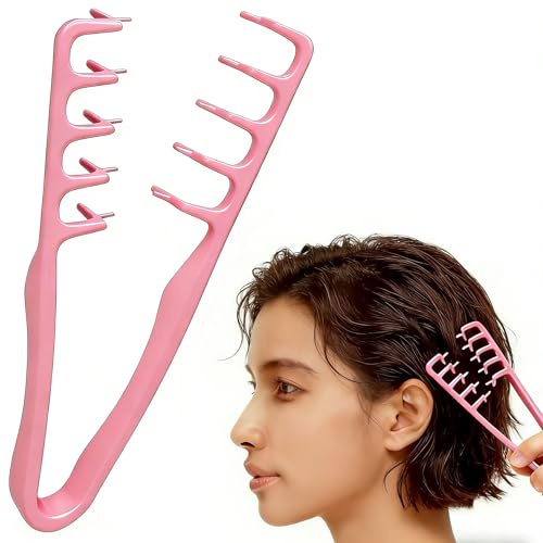 STRUKTURPASTE Lockenkamm Textur Kamm,Haarzange Texturkamm Texture Comb Styling Kamm Roots Volume Tool für Die Haarwurzeln Mit Ponyansatz Pflegen,Lifting Haarwurzeln Haarbürste für Männer und Frauen