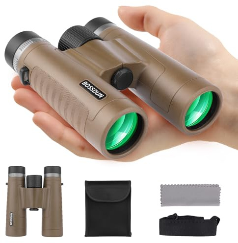 Binocolo compatto per adulti 12x32 ad alta potenza, binocolo tascabile per il birdwatching, impermeabile con lenti BAK4 FMC, leggero e utilizzabile con una sola mano