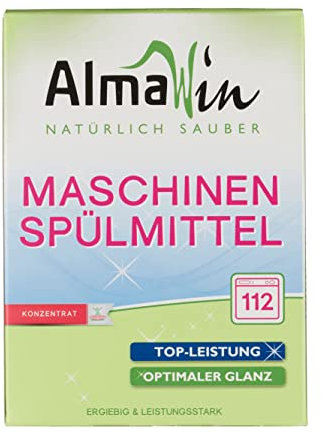 AlmaWin® Spülmaschinen Pulver mit Powerformel für strahlend sauberes Geschirr [2,8kg - 112 Anwendungen] - Kraftvolles Geschirrspülmittel Pulver - Ohne Phosphate, Öko & VEGAN, Dishwasher Powder