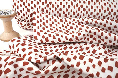 mollipolli-Stoffe Bio-Musselin Double Gauze Squares rost auf weiß 0,5 m
