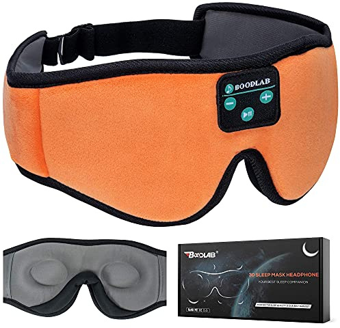 Boodlab Schlafkopfhörer Bluetooth-Schlafmaske, 3D-Schlafaugenmaske mit ultradünnen HD-Stereolautsprechern, waschbar, verstellbar, für schlafende Seitenschläfer, Flugreisen, Yoga, Meditation, Urlaub