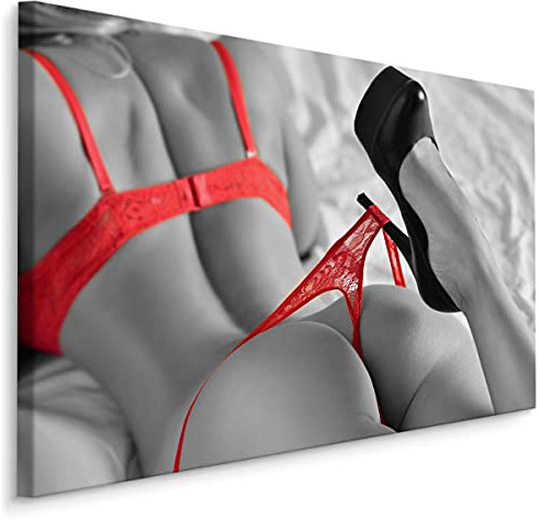 Muralo Wandbilder Frau, Schön Erotisch, Sexy, Intim, XXL - 120x80 cm | Leinwandbild, Modernes Design, Aufhängefertig, UV-beständig - ideal für Wohnzimmer und Schlafzimmer