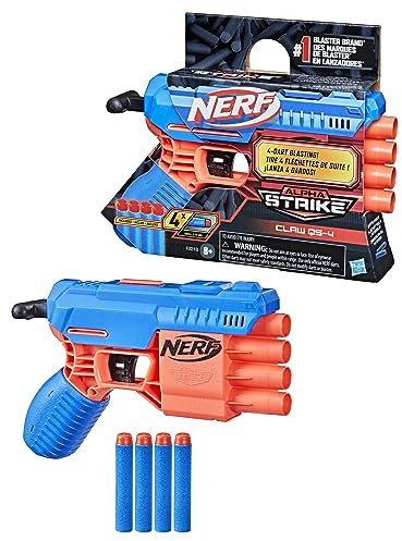 Nerf Alpha Strike Claw QS-4 Blaster 4 Official Nerf Elite Foam Darts