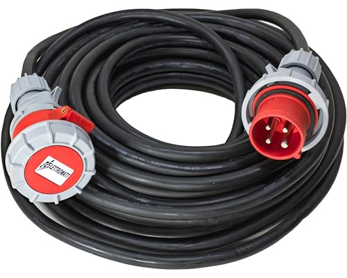 VSDITALIA - Prolunga Elettrica Trifase Industriale Professionale 10 Metri - Spina e Presa CEE trifase 4 Poli 16A, Cavo 4G2.5 - Protezione IP67 - Cavo con Rivestimento in Neoprene Antirottura h07rn-f