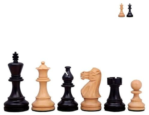Piezas de Ajedrez Indias Classic - Tamaño 5, Negro para Aficionados y Clubes, Ideal para Niños y Adultos - Juego de Madera