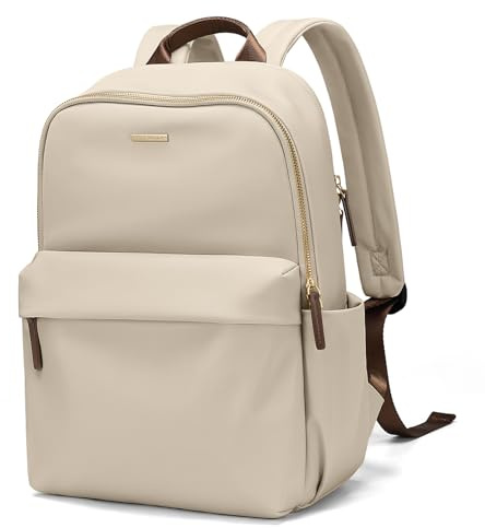 Golfkvalitet laptop-ryggsäck för kvinnor handbagage ryggsäck reseryggsäck med datorfack för resor arbete affärer, T-aprikos, 14 Inch, ledig