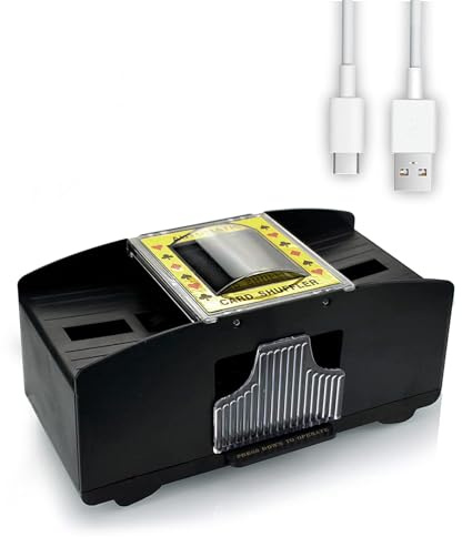 2 Deck Automatischer Kartenmischer USB/Batteriebetriebener Poker Kartenmischer Maschine für Familie Party Bar Club Poker Blackjack UNO (Kartenmischer für 1-2 Decks)